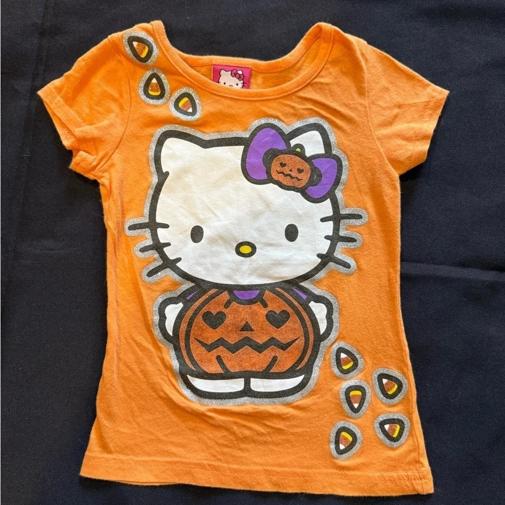 Hello Kitty Kids Halloween Orange T-Shirt